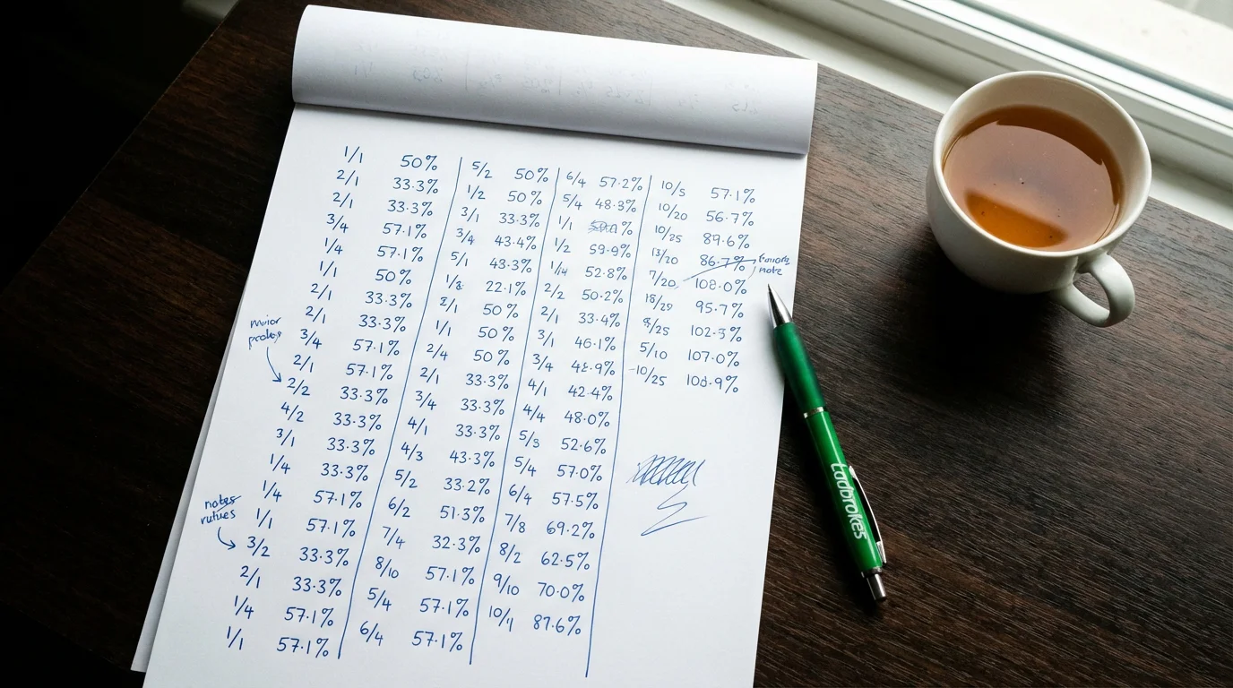 Chart showing common fractional odds and their implied probabilities for World Cup betting