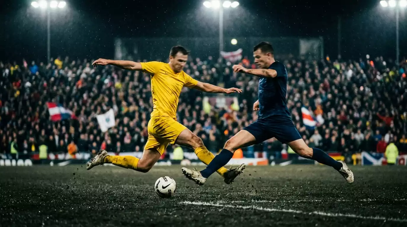Brazil and Scotland players competing for the ball during a World Cup 2026 group match